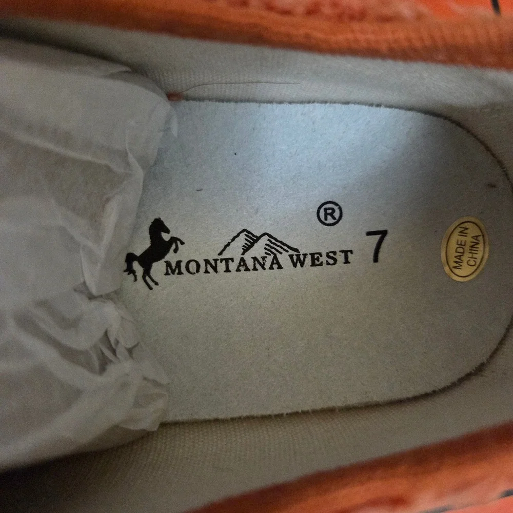 Montana West Orange Southwestern Rhinestone Slip On Sneakers 900-S048OR-7 Mens 7